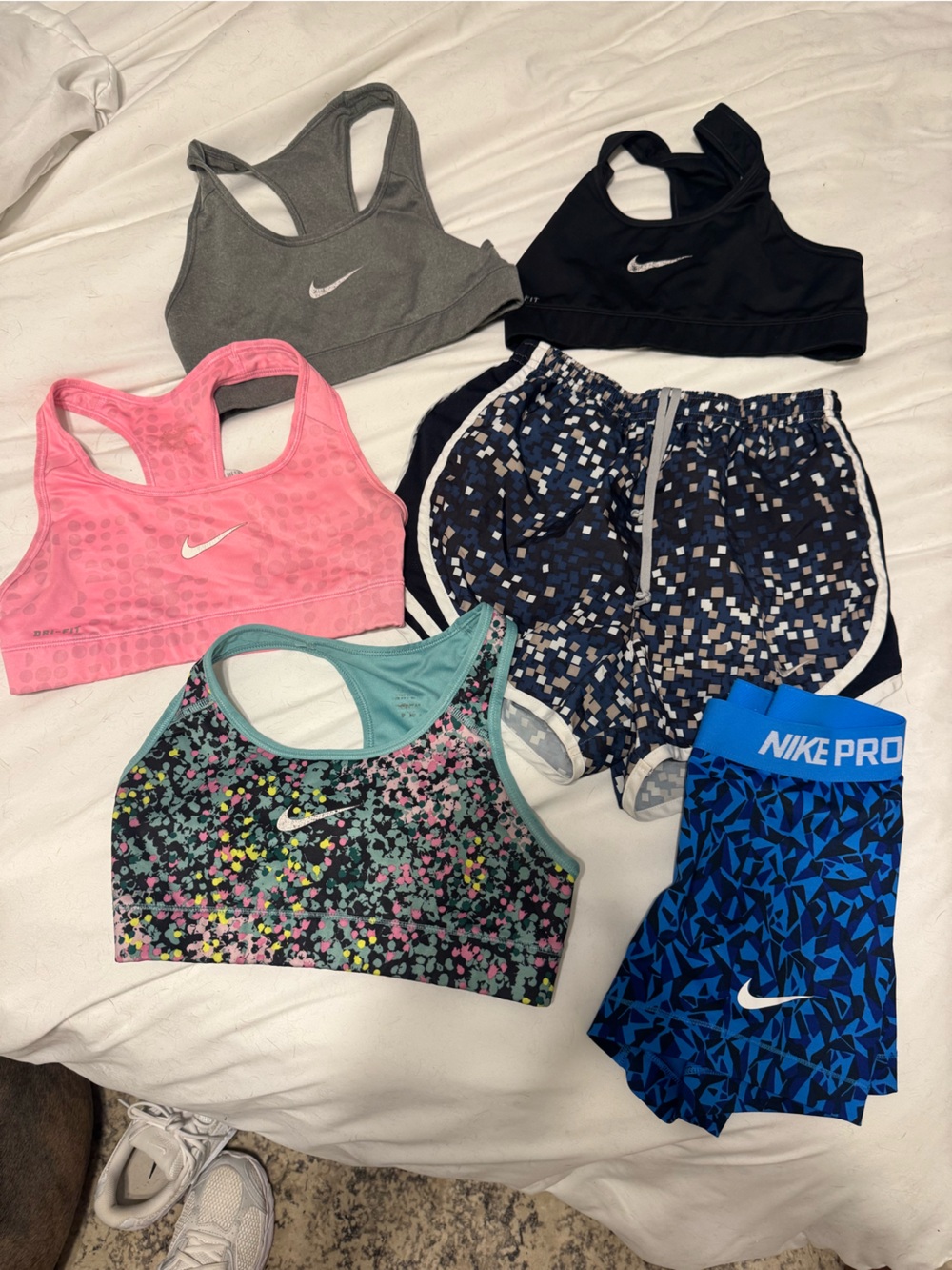 Nike bundle assorted sports bras and shorts